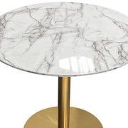 Stella 36" Round Dining Table w/ Faux Marble Top and Brushed Gold Metal Base by Diamond Sofa - Furniture City (CA)l