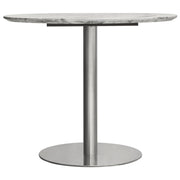 Stella 36" Round Dining Table w/ Faux Marble Top and Brushed Silver Metal Base by Diamond Sofa - Furniture City (CA)l