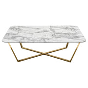 Vida Rectangle Cocktail Table w/ Faux Marble Top and Brushed Gold Metal Frame by Diamond Sofa - Furniture City (CA)l