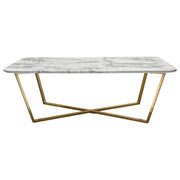 Vida Rectangle Cocktail Table w/ Faux Marble Top and Brushed Gold Metal Frame by Diamond Sofa - Furniture City (CA)l