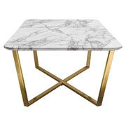 Vida Rectangle Cocktail Table w/ Faux Marble Top and Brushed Gold Metal Frame by Diamond Sofa - Furniture City (CA)l