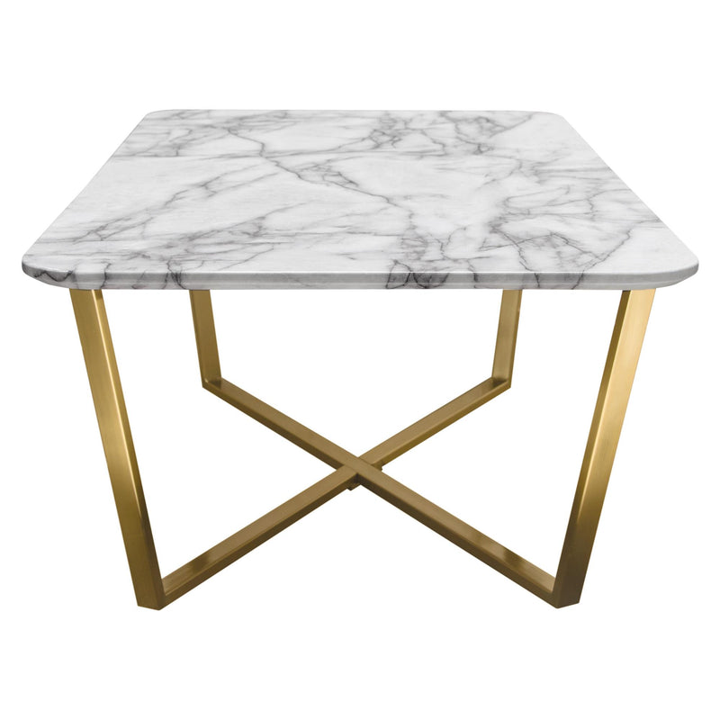Vida Rectangle Cocktail Table w/ Faux Marble Top and Brushed Gold Metal Frame by Diamond Sofa - Furniture City (CA)l