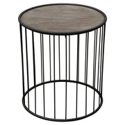 Gibson 22" Round End Table with Grey Oak Finished Top and Metal Base by Diamond Sofa - Furniture City (CA)l
