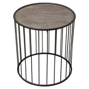 Gibson 22" Round End Table with Grey Oak Finished Top and Metal Base by Diamond Sofa - Furniture City (CA)l