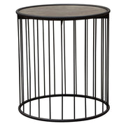 Gibson 22" Round End Table with Grey Oak Finished Top and Metal Base by Diamond Sofa - Furniture City (CA)l