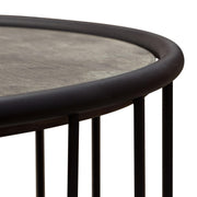 Gibson 22" Round End Table with Grey Oak Finished Top and Metal Base by Diamond Sofa - Furniture City (CA)l