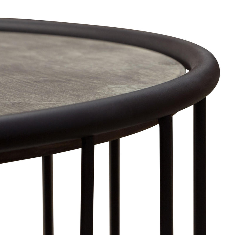 Gibson 22" Round End Table with Grey Oak Finished Top and Metal Base by Diamond Sofa - Furniture City (CA)l