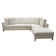 Haven RF 2PC Sectional in Cream Polyester Fabric w/ Loose Pillow Back & Wood Leg Accent by Diamond Sofa - Furniture City (CA)l