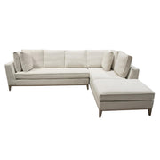 Haven RF 2PC Sectional in Cream Polyester Fabric w/ Loose Pillow Back & Wood Leg Accent by Diamond Sofa - Furniture City (CA)l