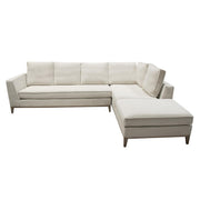 Haven RF 2PC Sectional in Cream Polyester Fabric w/ Loose Pillow Back & Wood Leg Accent by Diamond Sofa - Furniture City (CA)l