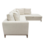 Haven RF 2PC Sectional in Cream Polyester Fabric w/ Loose Pillow Back & Wood Leg Accent by Diamond Sofa - Furniture City (CA)l