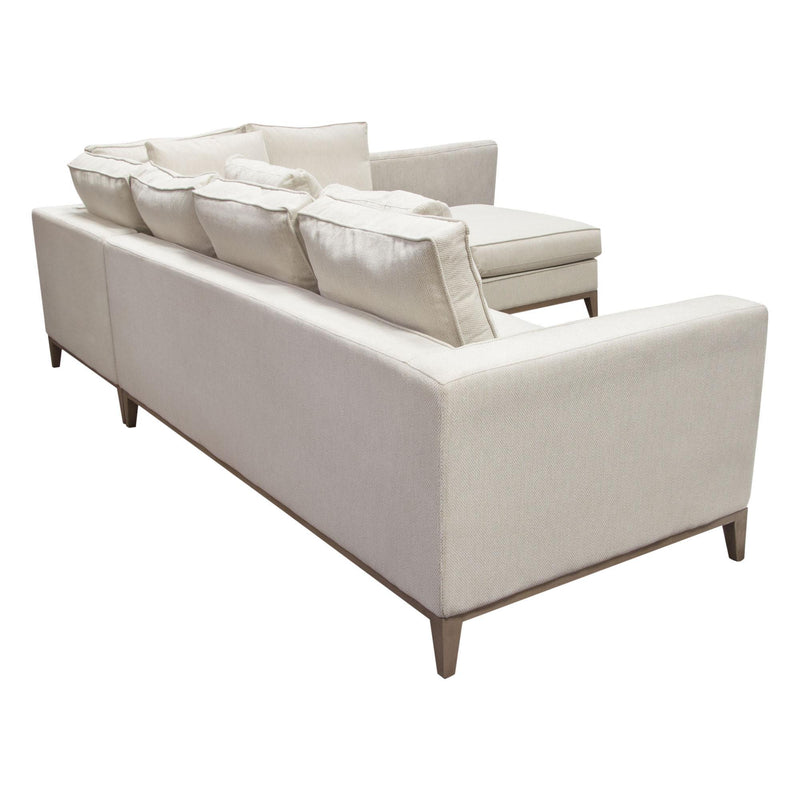 Haven RF 2PC Sectional in Cream Polyester Fabric w/ Loose Pillow Back & Wood Leg Accent by Diamond Sofa - Furniture City (CA)l