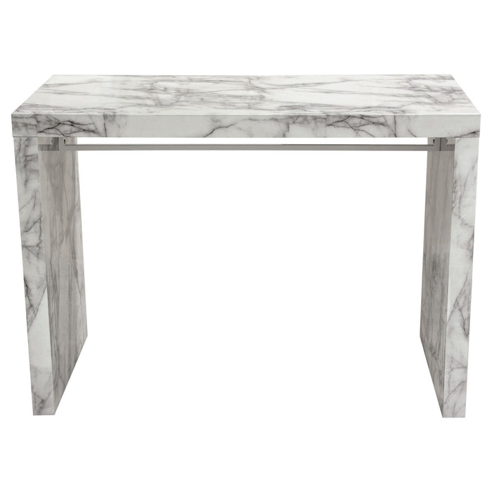 Icon Faux Marble Waterfall Bar Height Table by Diamond Sofa