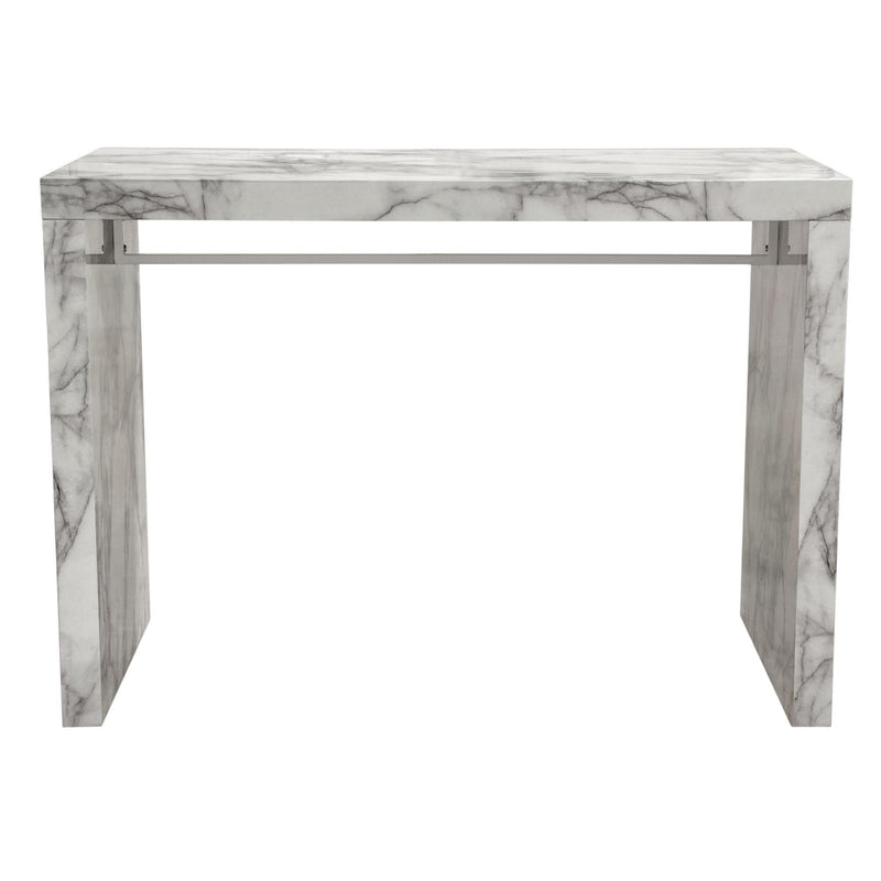 Icon Faux Marble Waterfall Bar Height Table by Diamond Sofa - Furniture City (CA)l