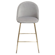 Lilly Set of (2) Bar Height Chairs in Grey Velvet w/ Brushed Gold Metal Legs by Diamond Sofa - Furniture City (CA)l