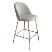Lilly Set of (2) Bar Height Chairs in Grey Velvet w/ Brushed Gold Metal Legs by Diamond Sofa - Furniture City (CA)l
