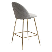 Lilly Set of (2) Bar Height Chairs in Grey Velvet w/ Brushed Gold Metal Legs by Diamond Sofa - Furniture City (CA)l