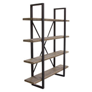Montana 73" 4-Tiered Shelf Unit in Rustic Oak Finish with Iron Frame by Diamond Sofa - Furniture City (CA)l
