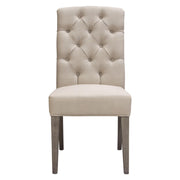 Set of Two Napa Tufted Dining Side Chairs in Sand Linen Fabric with Wood Legs in Grey Oak Finish by Diamond Sofa - Furniture City (CA)l
