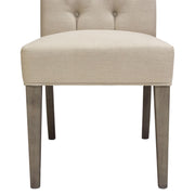 Set of Two Napa Tufted Dining Side Chairs in Sand Linen Fabric with Wood Legs in Grey Oak Finish by Diamond Sofa - Furniture City (CA)l