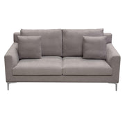 Seattle Loose Back Loveseat in Grey Polyester Fabric w/ Polished Silver Metal Leg by Diamond Sofa - Furniture City (CA)l