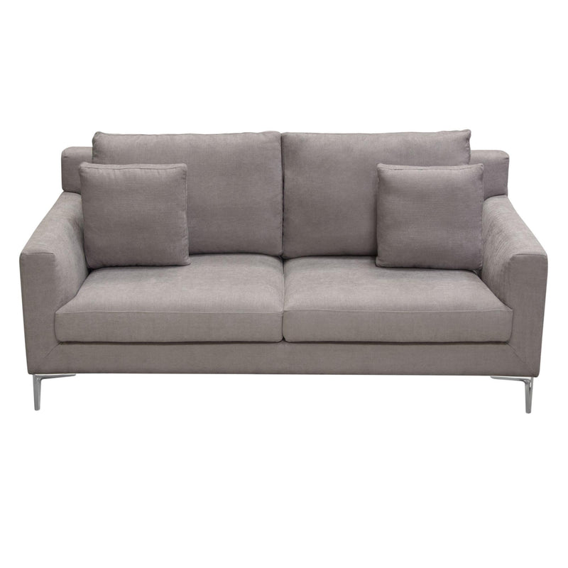 Seattle Loose Back Loveseat in Grey Polyester Fabric w/ Polished Silver Metal Leg by Diamond Sofa - Furniture City (CA)l