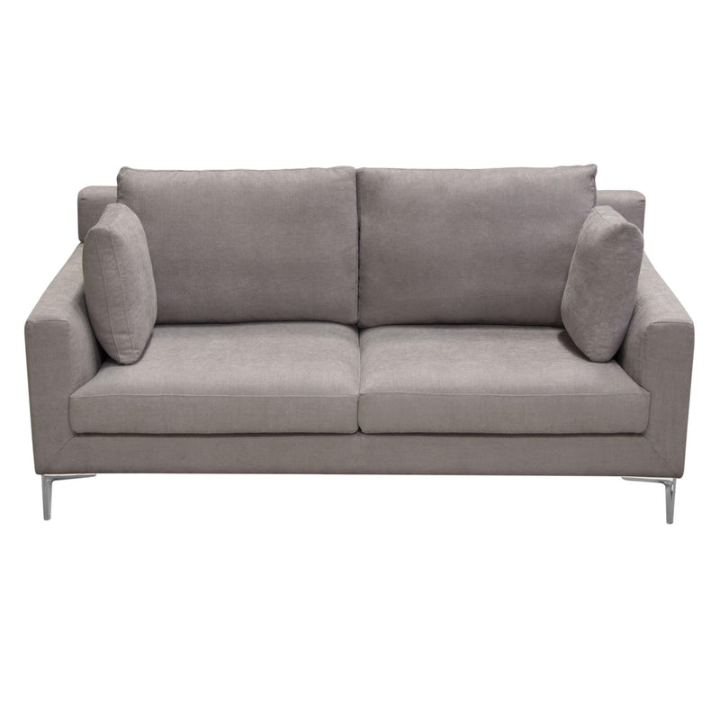 Seattle Loose Back Loveseat in Grey Polyester Fabric w/ Polished Silver Metal Leg by Diamond Sofa - Furniture City (CA)l