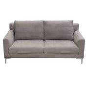 Seattle Loose Back Loveseat in Grey Polyester Fabric w/ Polished Silver Metal Leg by Diamond Sofa - Furniture City (CA)l