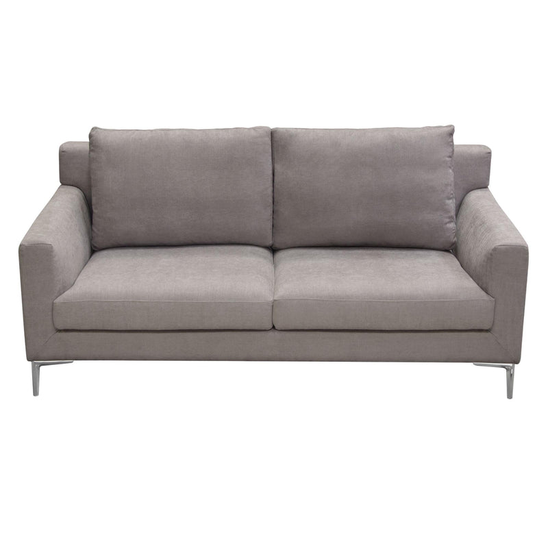 Seattle Loose Back Loveseat in Grey Polyester Fabric w/ Polished Silver Metal Leg by Diamond Sofa - Furniture City (CA)l