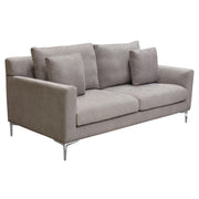 Seattle Loose Back Loveseat in Grey Polyester Fabric w/ Polished Silver Metal Leg by Diamond Sofa - Furniture City (CA)l