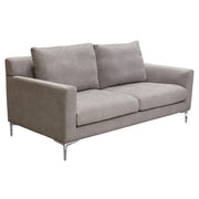 Seattle Loose Back Loveseat in Grey Polyester Fabric w/ Polished Silver Metal Leg by Diamond Sofa - Furniture City (CA)l