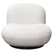 Simone Swivel Accent Chair in White Faux Sheepskin Fabric by Diamond Sofa - Furniture City (CA)l