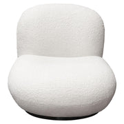Simone Swivel Accent Chair in White Faux Sheepskin Fabric by Diamond Sofa - Furniture City (CA)l