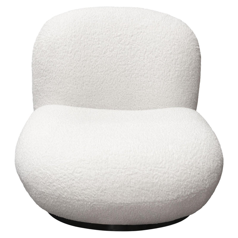 Simone Swivel Accent Chair in White Faux Sheepskin Fabric by Diamond Sofa - Furniture City (CA)l