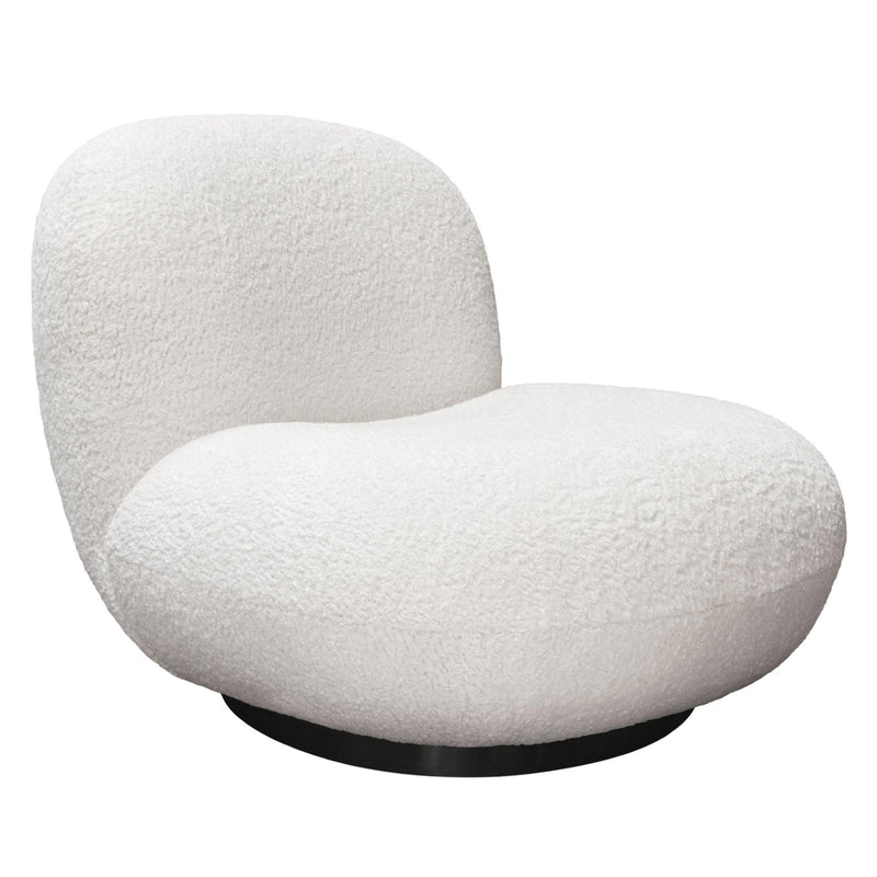 Simone Swivel Accent Chair in White Faux Sheepskin Fabric by Diamond Sofa - Furniture City (CA)l