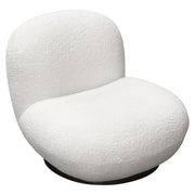 Simone Swivel Accent Chair in White Faux Sheepskin Fabric by Diamond Sofa - Furniture City (CA)l
