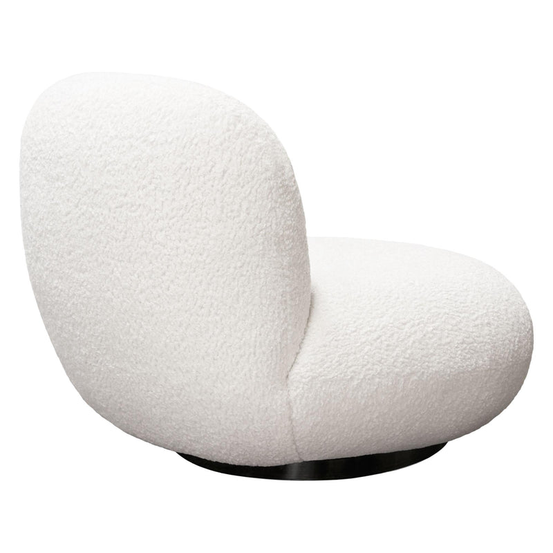 Simone Swivel Accent Chair in White Faux Sheepskin Fabric by Diamond Sofa - Furniture City (CA)l