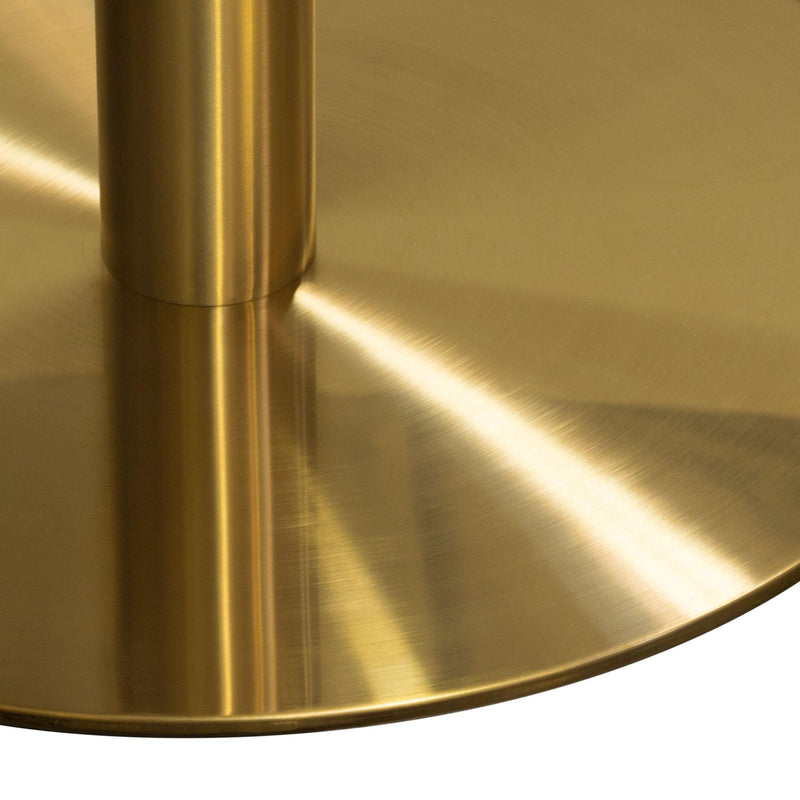 Stella 36" Round Bar Height Table w/ Faux Marble Top and Brushed Gold Metal Base by Diamond Sofa - Furniture City (CA)l