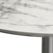 Stella 36" Round Bar Height Table w/ Faux Marble Top and Brushed Silver Metal Base by Diamond Sofa - Furniture City (CA)l