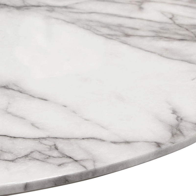 Stella 36" Round Bar Height Table w/ Faux Marble Top and Brushed Silver Metal Base by Diamond Sofa - Furniture City (CA)l