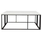 Surface Square Cocktail Table w/ Engineered Marble Top & Black Powder Coated Metal Base by Diamond Sofa - Furniture City (CA)l