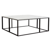 Surface Square Cocktail Table w/ Engineered Marble Top & Black Powder Coated Metal Base by Diamond Sofa - Furniture City (CA)l