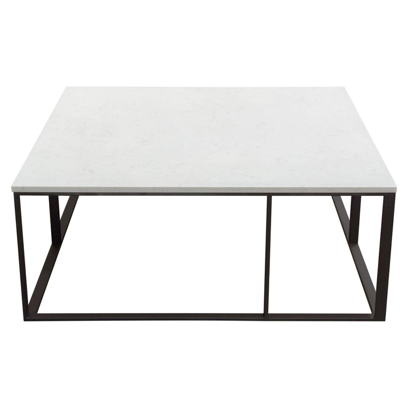 Surface Square Cocktail Table w/ Engineered Marble Top & Black Powder Coated Metal Base by Diamond Sofa - Furniture City (CA)l