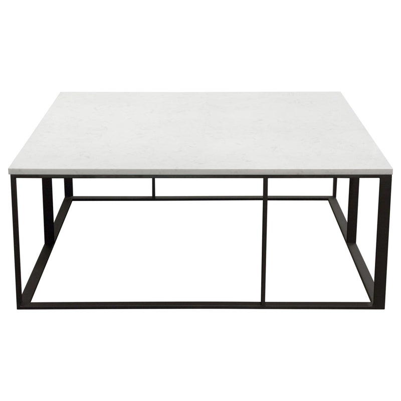 Surface Square Cocktail Table w/ Engineered Marble Top & Black Powder Coated Metal Base by Diamond Sofa - Furniture City (CA)l