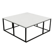 Surface Square Cocktail Table w/ Engineered Marble Top & Black Powder Coated Metal Base by Diamond Sofa - Furniture City (CA)l