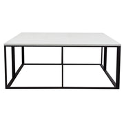 Surface Square Cocktail Table w/ Engineered Marble Top & Black Powder Coated Metal Base by Diamond Sofa - Furniture City (CA)l