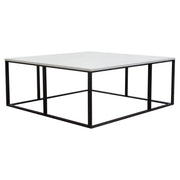 Surface Square Cocktail Table w/ Engineered Marble Top & Black Powder Coated Metal Base by Diamond Sofa - Furniture City (CA)l