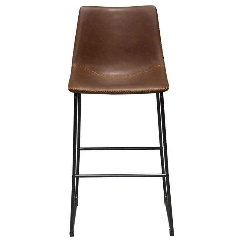 Theo Set of (2) Bar Height Chairs in Chocolate Leatherette w/ Black Metal Base by Diamond Sofa - Furniture City (CA)l