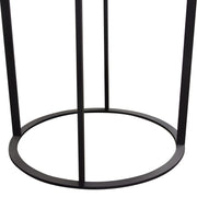 Surface Round End Table w/ Engineered Marble Top & Black Powder Coated Metal Base by Diamond Sofa - Furniture City (CA)l