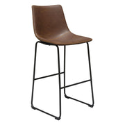 Theo Set of (2) Bar Height Chairs in Chocolate Leatherette w/ Black Metal Base by Diamond Sofa - Furniture City (CA)l
